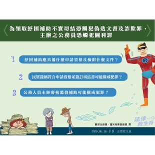 為領取紓困補助不實切結恐觸犯偽造文書及詐欺罪，主辦之公務員恐觸犯圖利罪.jpg